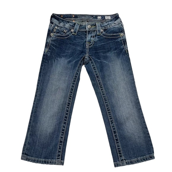 Miss Me Girls Capris Size 12 JK5701P4 Stud Embellished Bling Peace Signs *Read - Picture 2 of 13